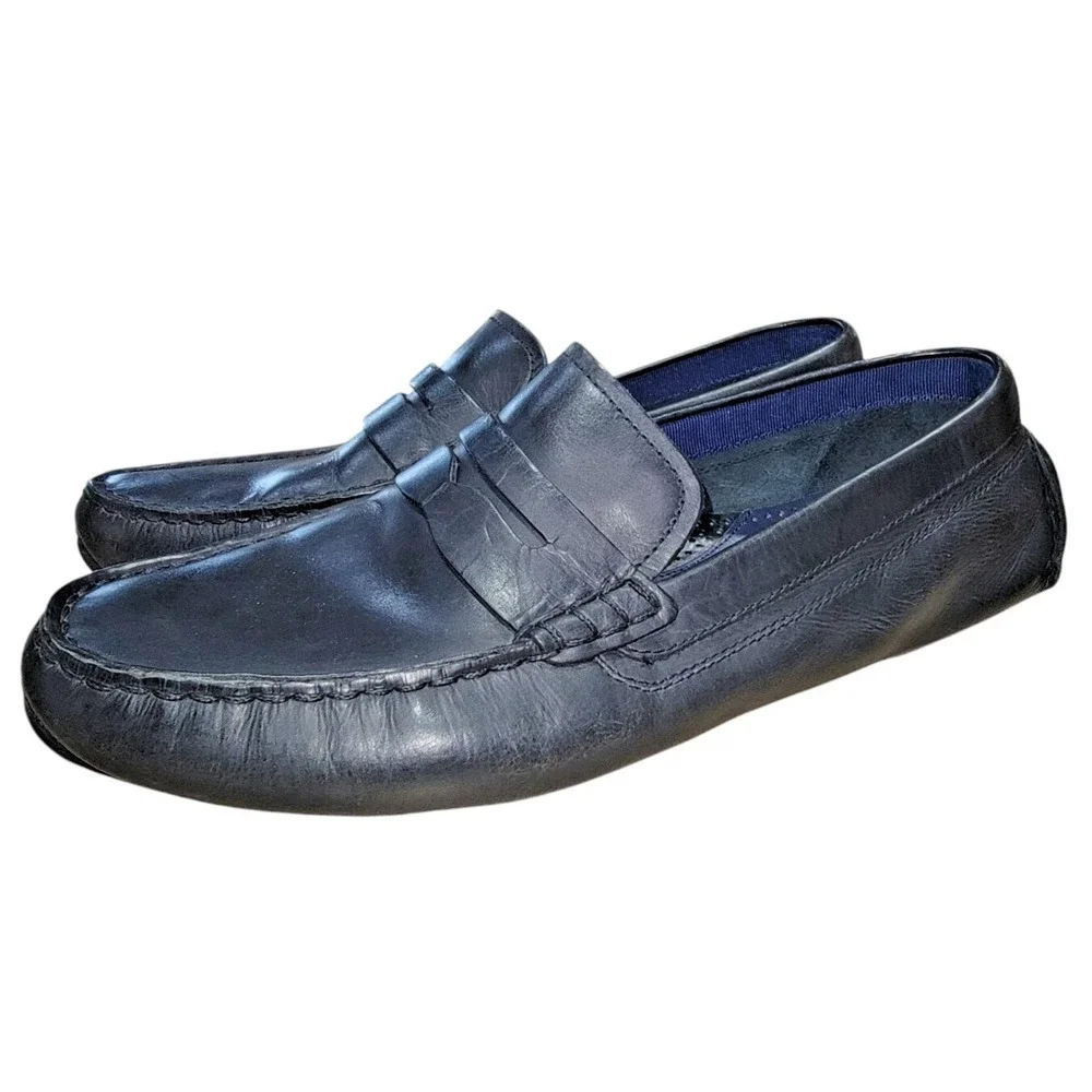 COLE HAAN Men's Signature Black Leather Driving Loafer Grand.0S Shoes Size 9.5 M
